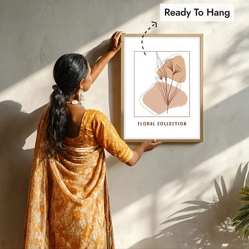 Soft Petals Canvas Wall Painting With Brown Frame media 7