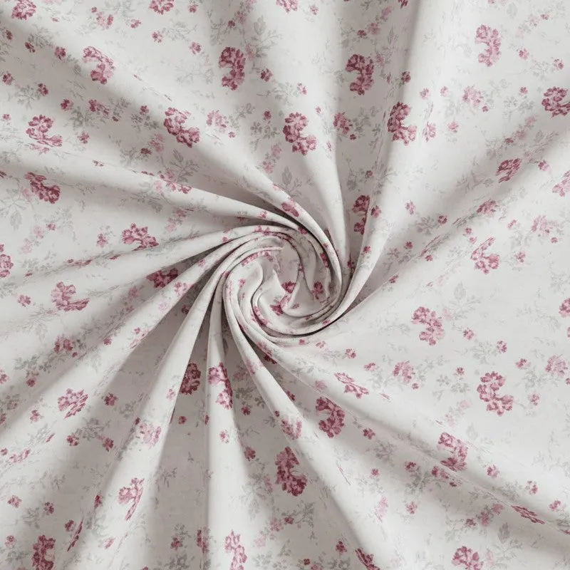 Nivara Floral Cotton Bedsheet (White,Pink) - 180 TC media 5