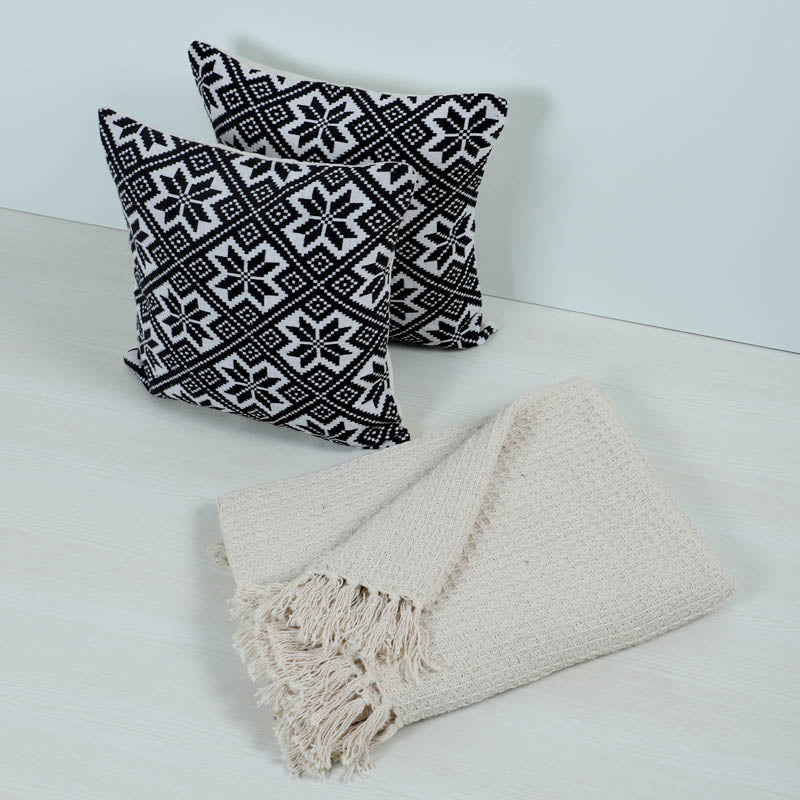 Moneta Cotton Throw & Cushion - Three Piece Set media 3