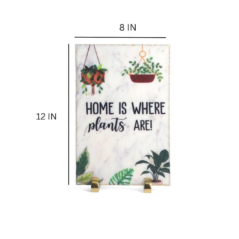 Home Is Where Plants Are Printed Marble Showpiece media 6