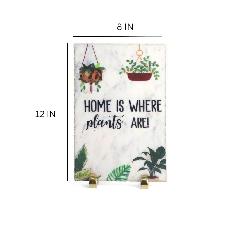 Home Is Where Plants Are Printed Marble Showpiece media 6