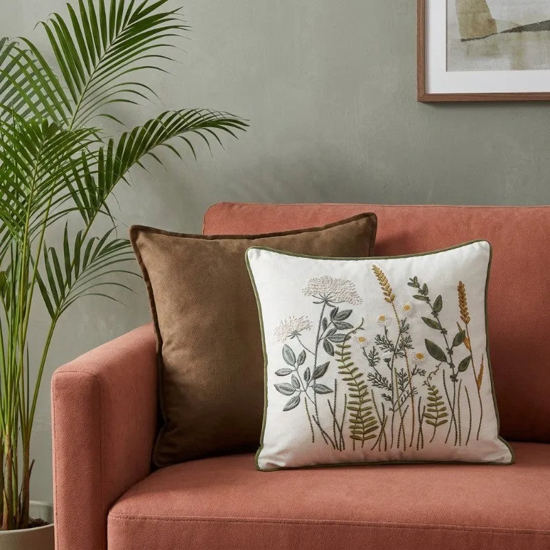 Fresh Printed Cotton Cushion Cover (Brown) - Set of Two - 1