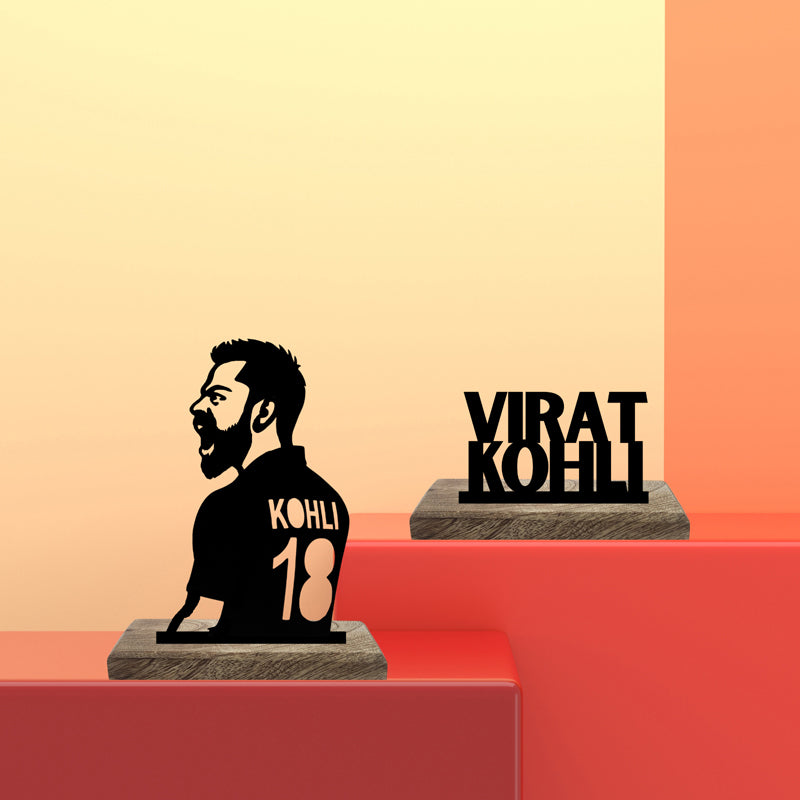 Virat Kohli Silhouette Showpiece - Set Of Two