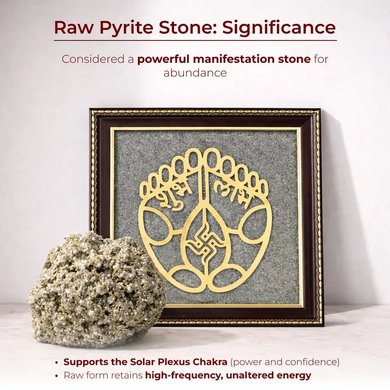 Shubh Labh Pyrite Blessings Wooden Wall Art media 6