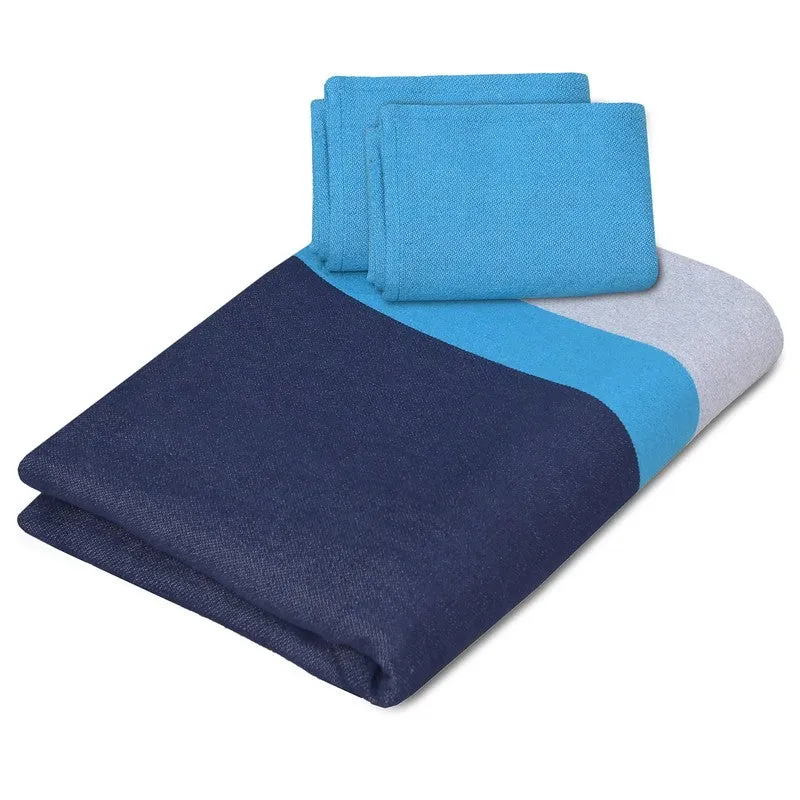 Dual Drift Cotton Bedsheet (Blue) - 102 TC media 5