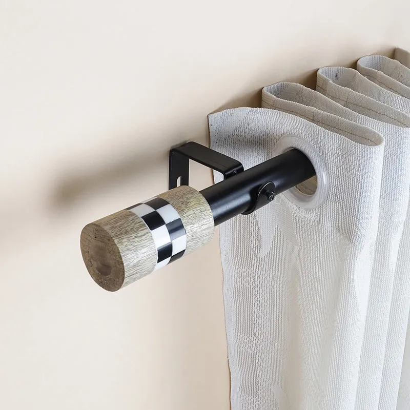 Checkmate Extendable 1" Single Curtain Rod With Round Finial & Brackets media 4