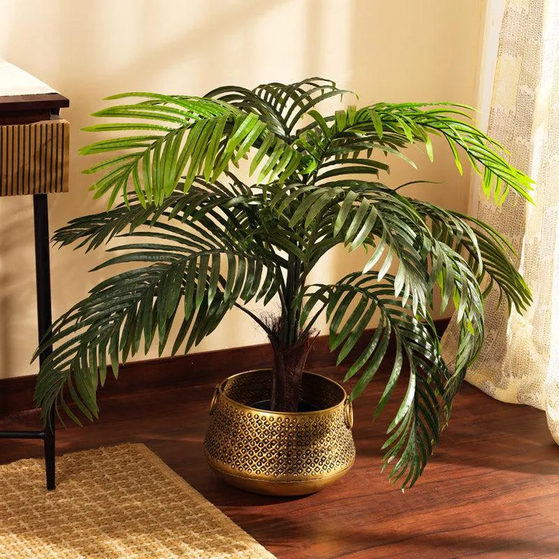 Artificial Areca Palm Plant With Black Plastic Pot - 3 Feet media 3