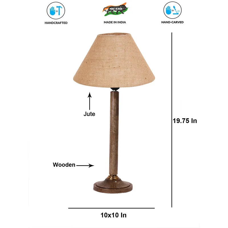 Loft Gleam Table Lamp With Wooden Base - Beige,Brown media 4