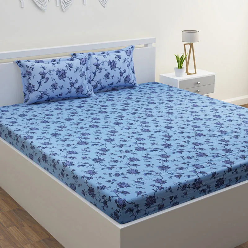 Bhavika Printed Cotton Bedsheet - 300 TC media 1