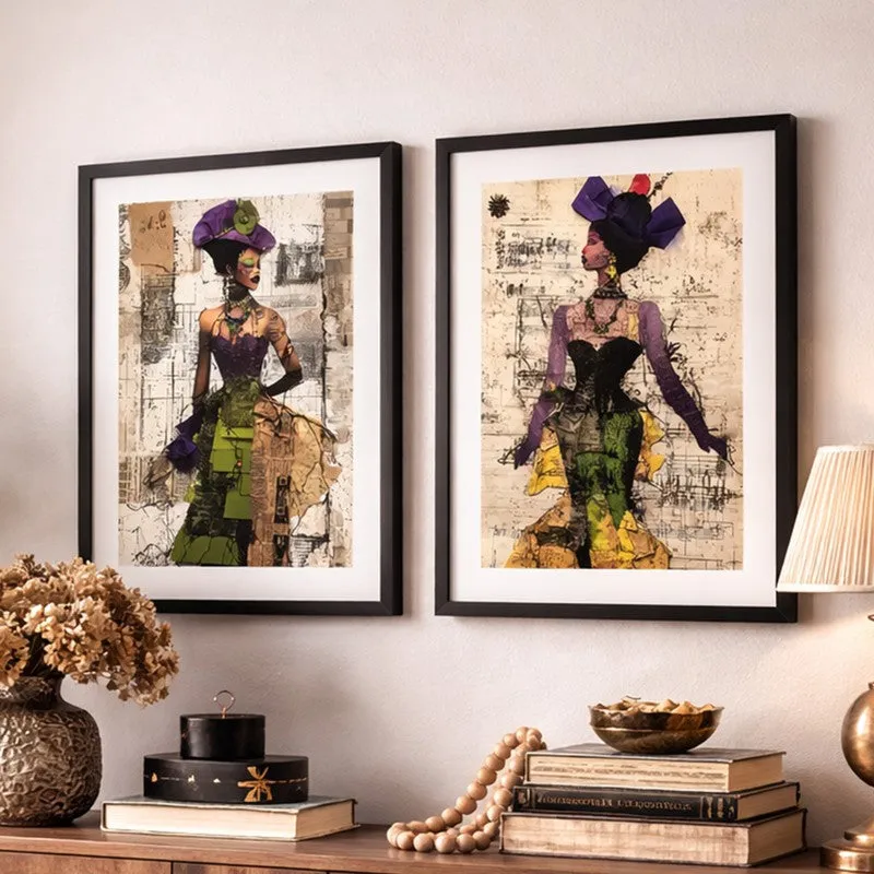 Femme Fatale Retro Wall Art With Frame - Set Of Two media 3