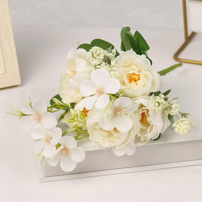 Whisper Rose Artificial Flower (White) - Set Of Two media 5