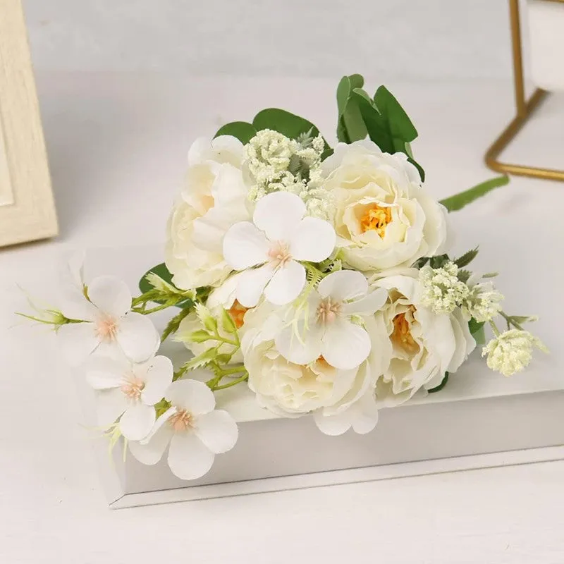 Whisper Rose Artificial Flower (White) - Set Of Two media 5