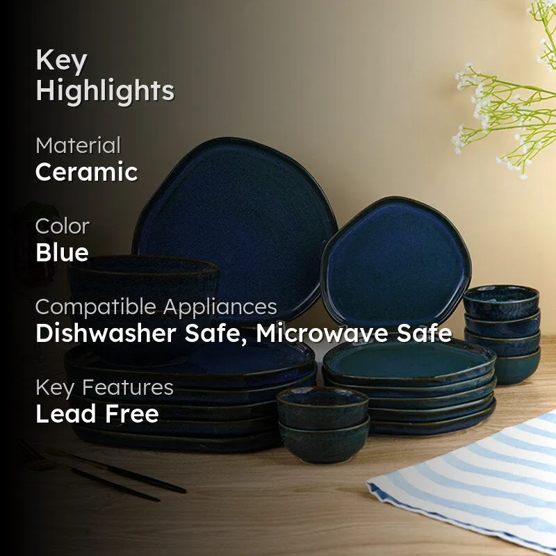 Organa Ceramic Dinner Set (Navy Blue) - 20 Piece Set media 2