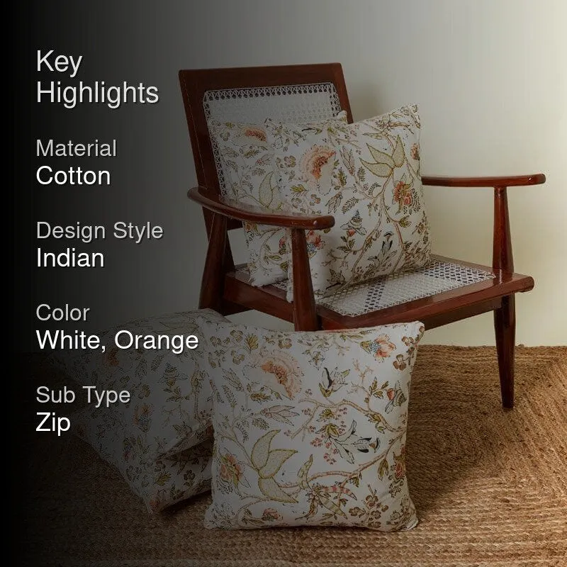 Lushlie Blooms Cushion Cover (Orange) - Set Of Five media 2