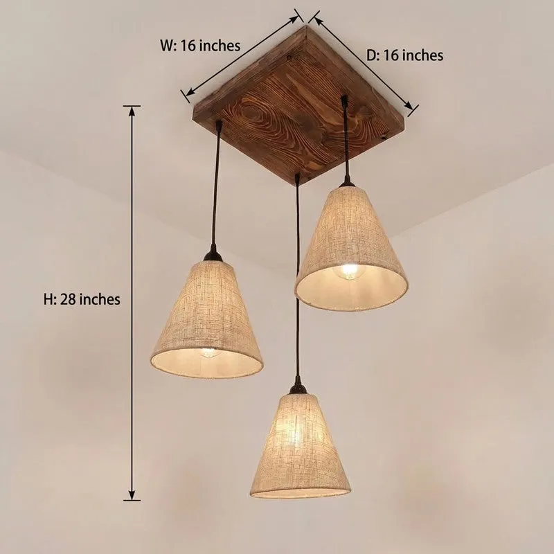 Antara Cluster Wooden Ceiling Lamp media 6
