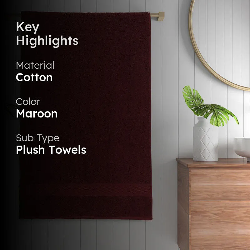 Velvique Cotton Bath Towel - Maroon media 2