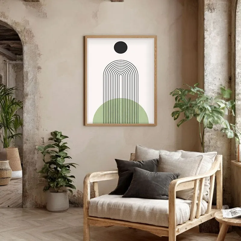 Quiet Horizon Canvas Wall Painting With Brown Frame media 5