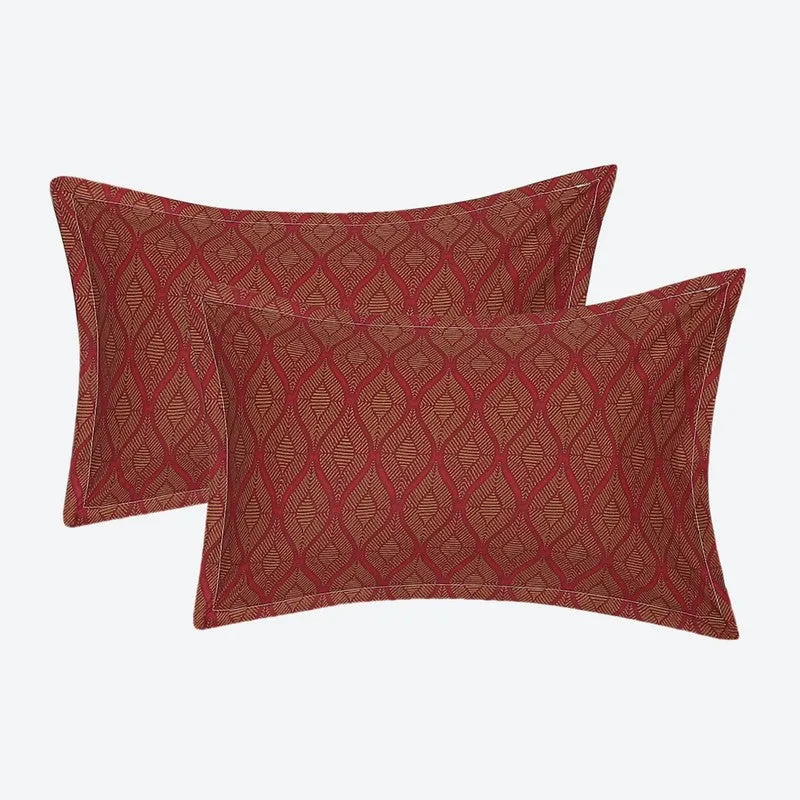 Monte Carlo Magique Angle Cotton Bedsheet (White,Maroon) - 104 TC media 8