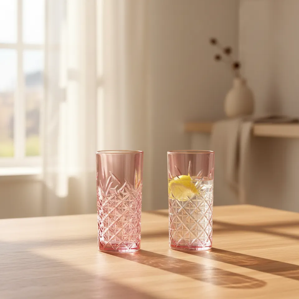 Pasabahce Billy Tall Pink Tumbler (450 ML) - Set Of Two media 1