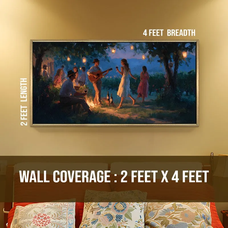 Firelight Serenade Canvas Wall Painting With Frame media 8