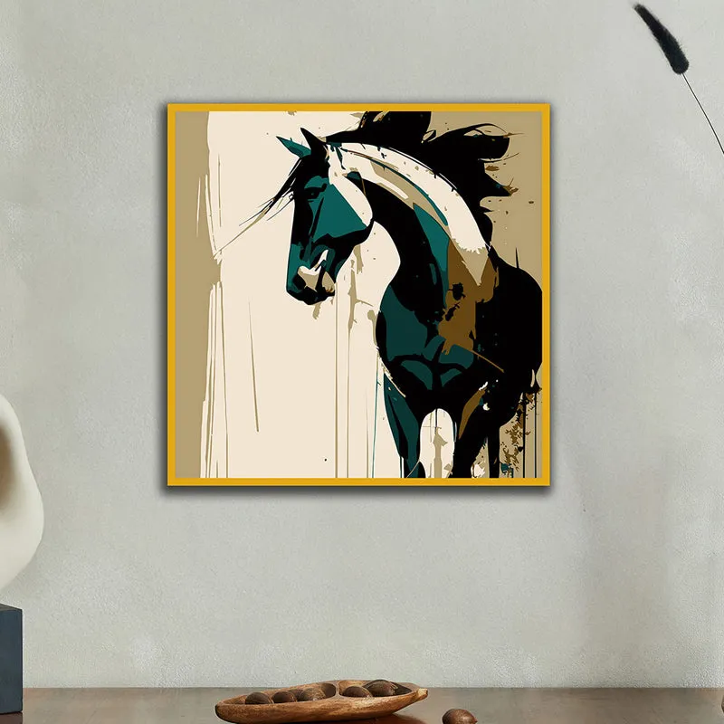Stallion Lines Wall Art with Gold Frame media 1