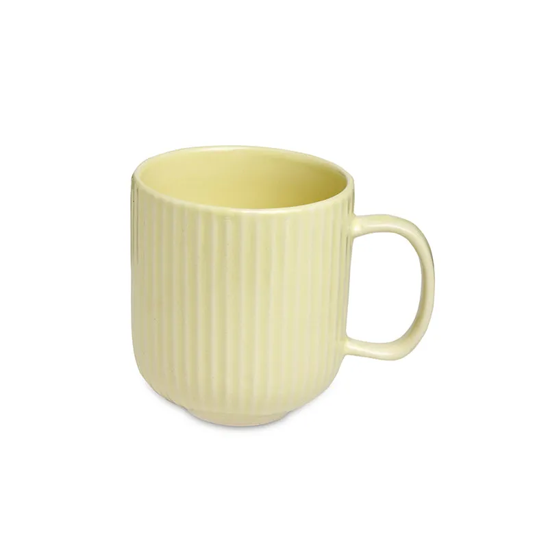 Vantera Yellow Ceramic Mug And Tray (220 ML) - Three Piece Set media 4