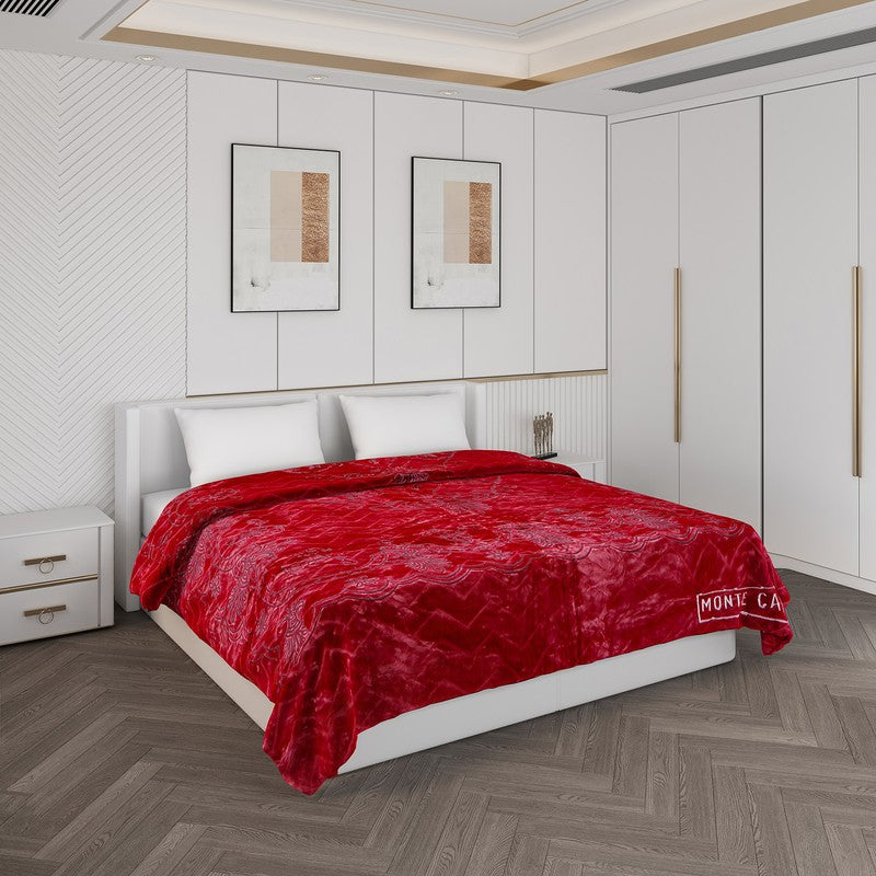 Monte Carlo Autumn Embrace Blanket (Red) - 950 GSM
