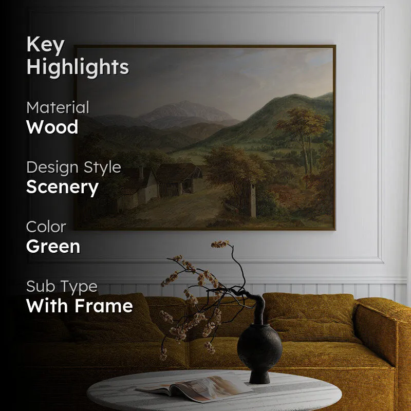 Mountain Homes Wood Wall Art With Frame - Black media 2