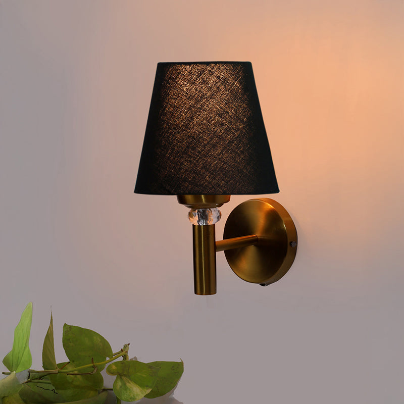 Aquilla Steel & Cotton Wall Lamp - Black
