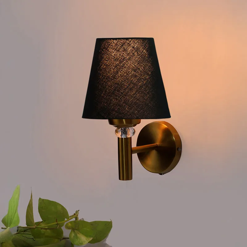 Aquilla Steel & Cotton Wall Lamp - Black media 1