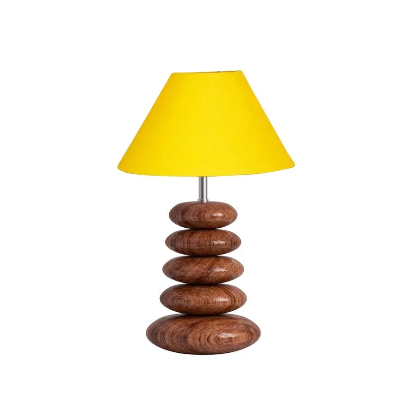 Luvora Cotton Table Lamp With Wooden Base - Yellow media 4