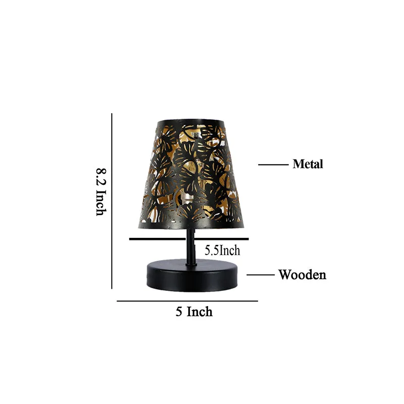 Otravo Flora Etched Metal Table Lamp - Black media 4
