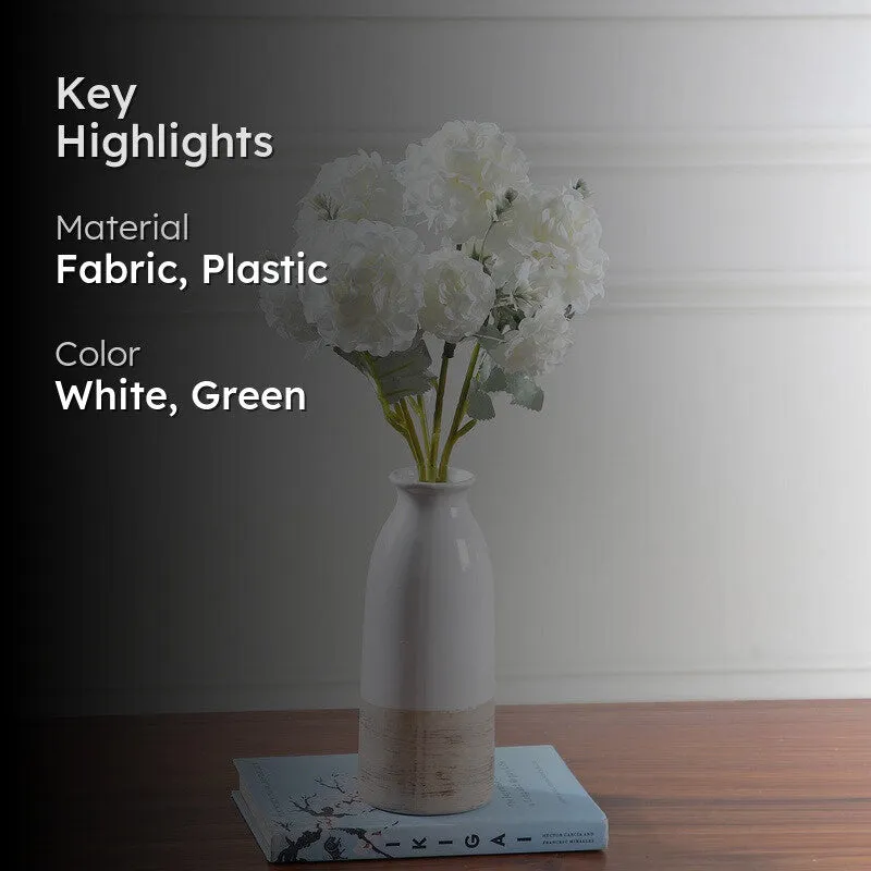 Blushen Carnation Fabric Arificial Flower - White media 2