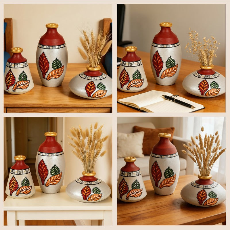 Musike Tribal Terracotta Vase - Set Of Three media 5