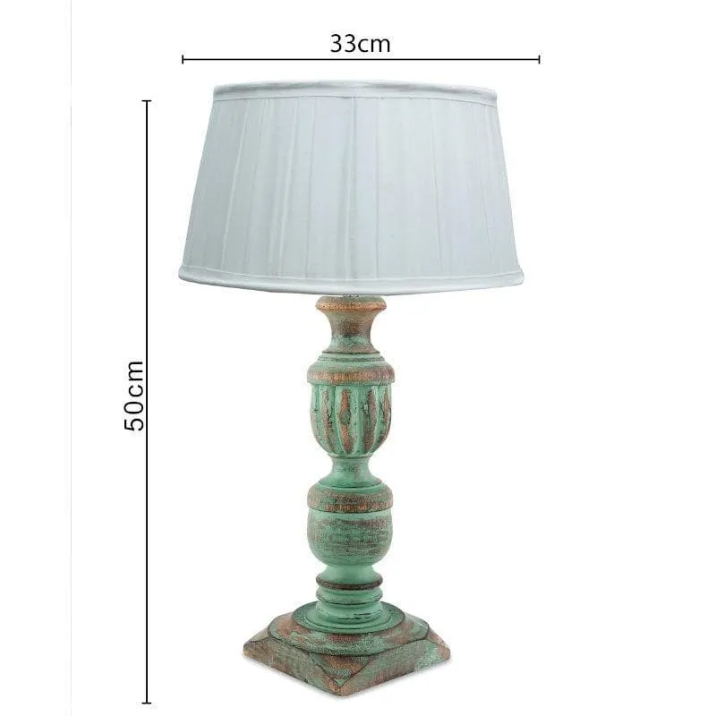 Earthine Fabric Table Lamp - White,Blue media 5