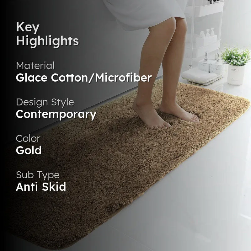 Vegas Luxe Micro Fiber Runner Rug - Gold media 2