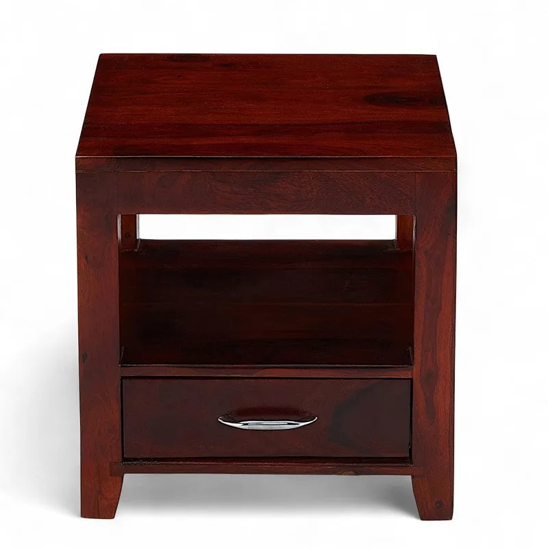 Vverix Sheesham Wooden Side & Bedside Table - Brown media 4