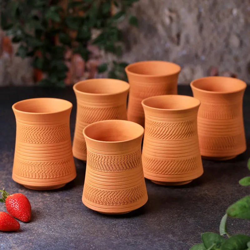 Mitti Curve Terracotta Glass (350 mL) - Set Of Six media 5