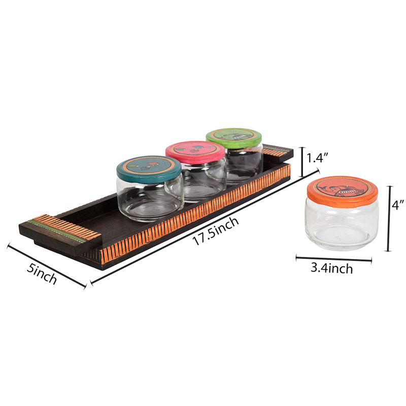 Dhanvi Dry Fruit Jar With Tray - Five Piece Set media 7