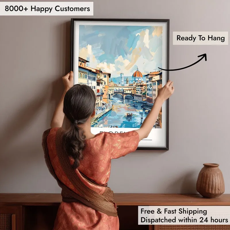 Vintage Florence Framed Canvas Wall Painting media 6