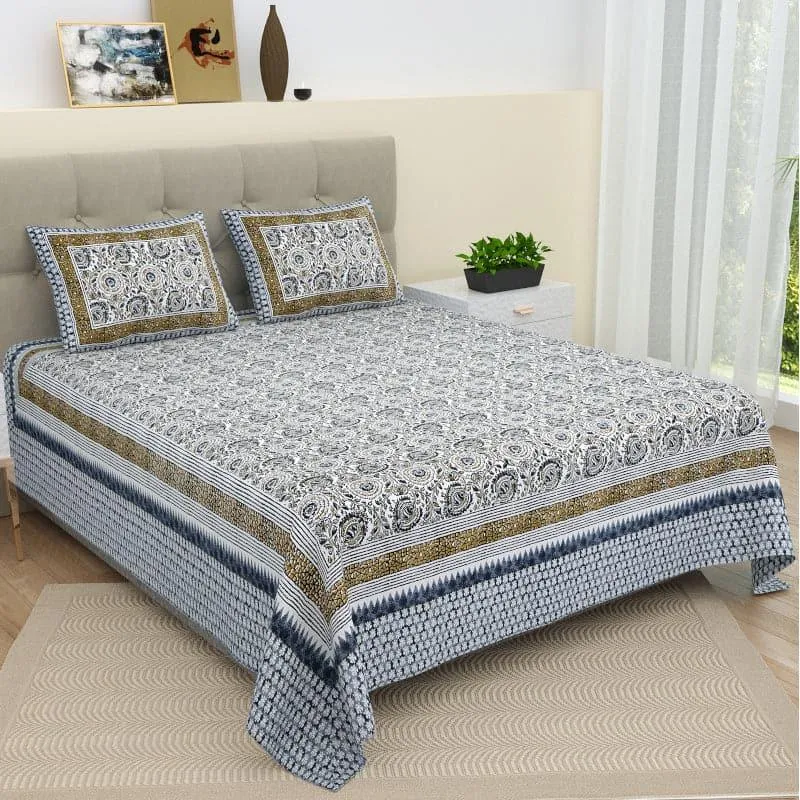 Dobesa Ethnic Cotton Bedsheet - 124 TC media 1