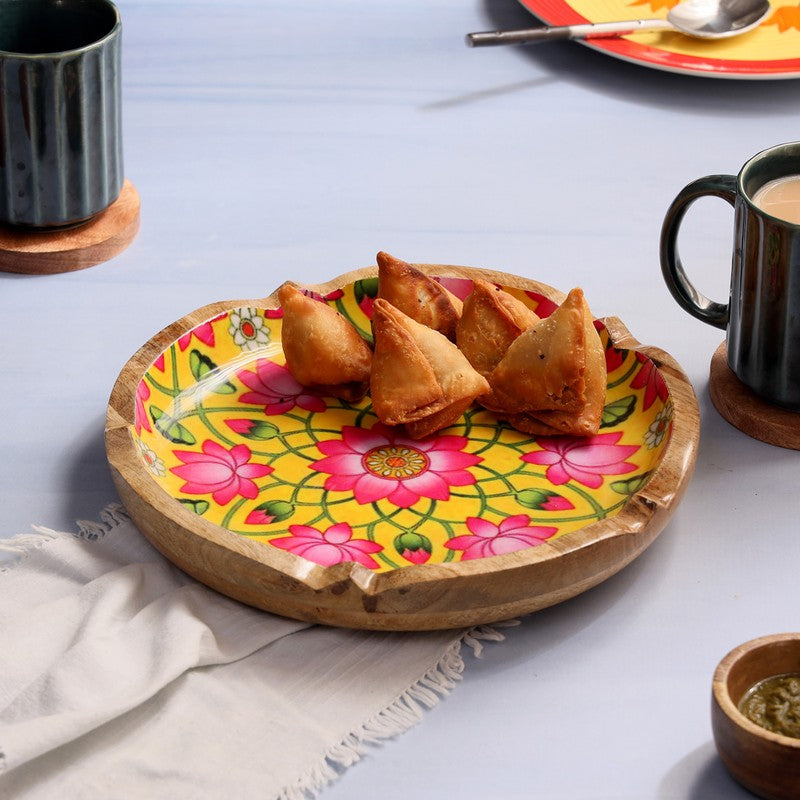 BloomLine Mango Wood Round Platter