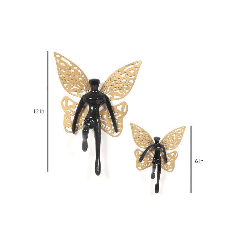 Butterfly Man Aluminium Wall Accent (Black) - Set Of Two media 4