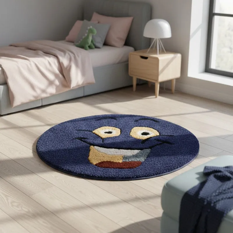 Smile Burst Wool Carpet - Blue media 3