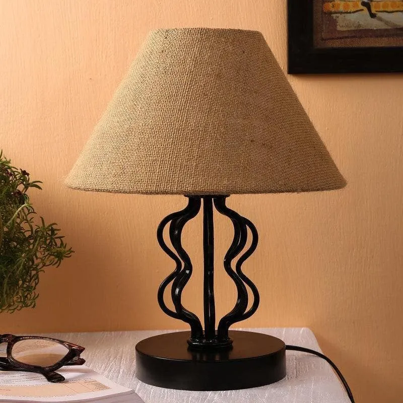 Iggly Wiggly Fabric Table Lamp - Beige media 3