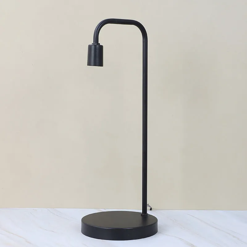 Amber Aura Solid Arched Iron Table Lamp - Black media 5