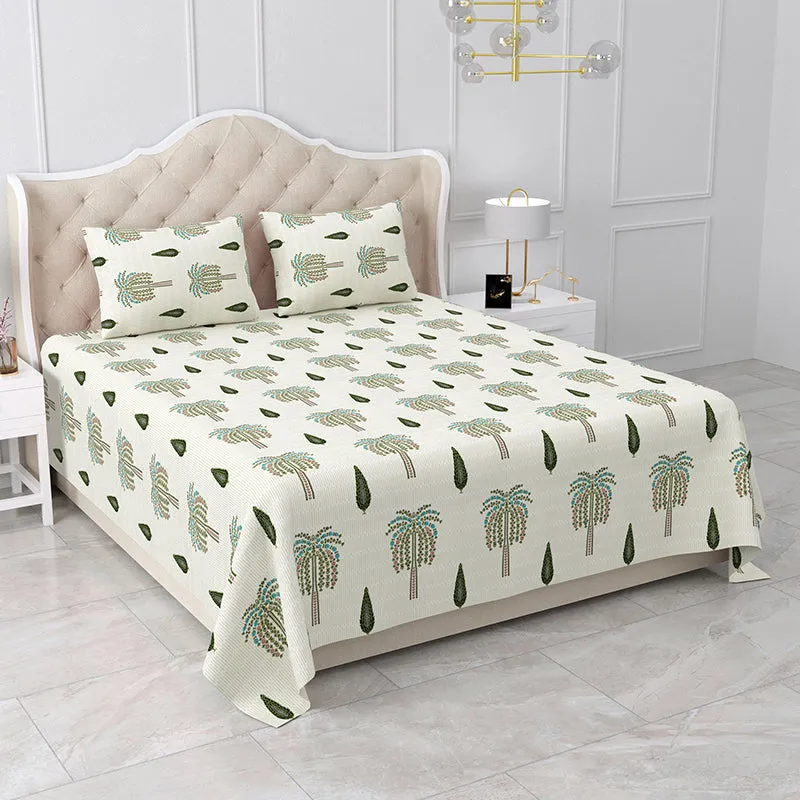 Palm Dreams Ethnic Cotton Bedsheet - 180 TC media 1