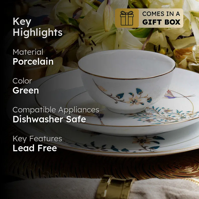 Gilded Shahi 24k Gold Brushed Porcelain Dinner Set - 33 Piece Set media 2