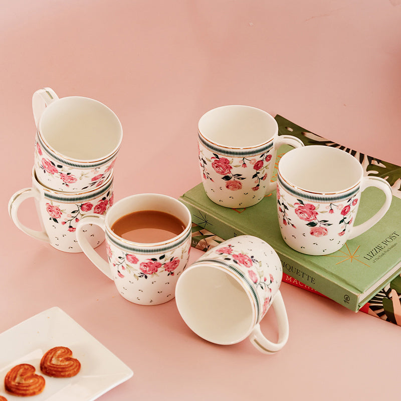 Magique: Portrait of a Rose Bone China Chai Mugs (180 mL Each) - Set of Six media 3