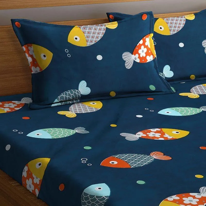 Fishy Spalsh Bedsheet - 180 GSM media 3
